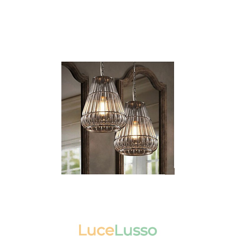 Lampada a sospensione in vetro in stile americano Industrial Wind Cafe