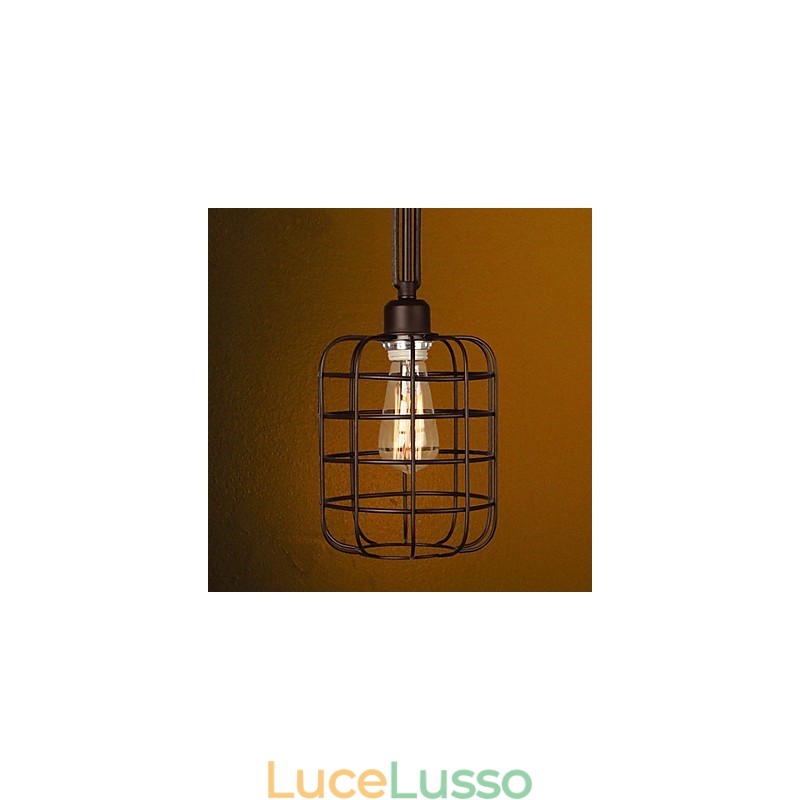 Lampada a sospensione in metallo con pittura in stile mini retrò