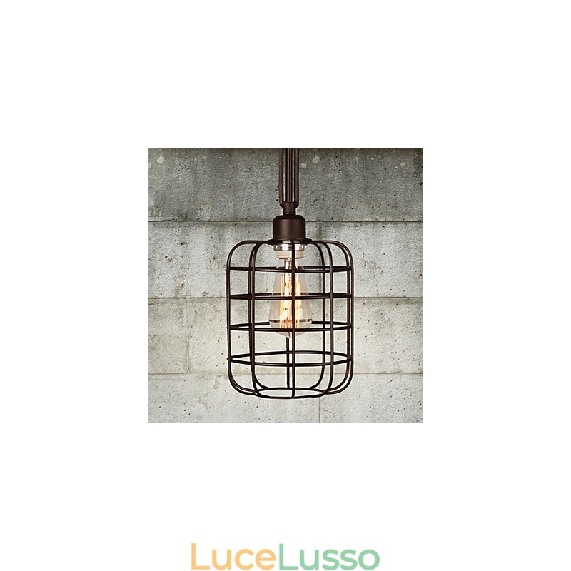 Lampada a sospensione in metallo con pittura in stile mini retrò