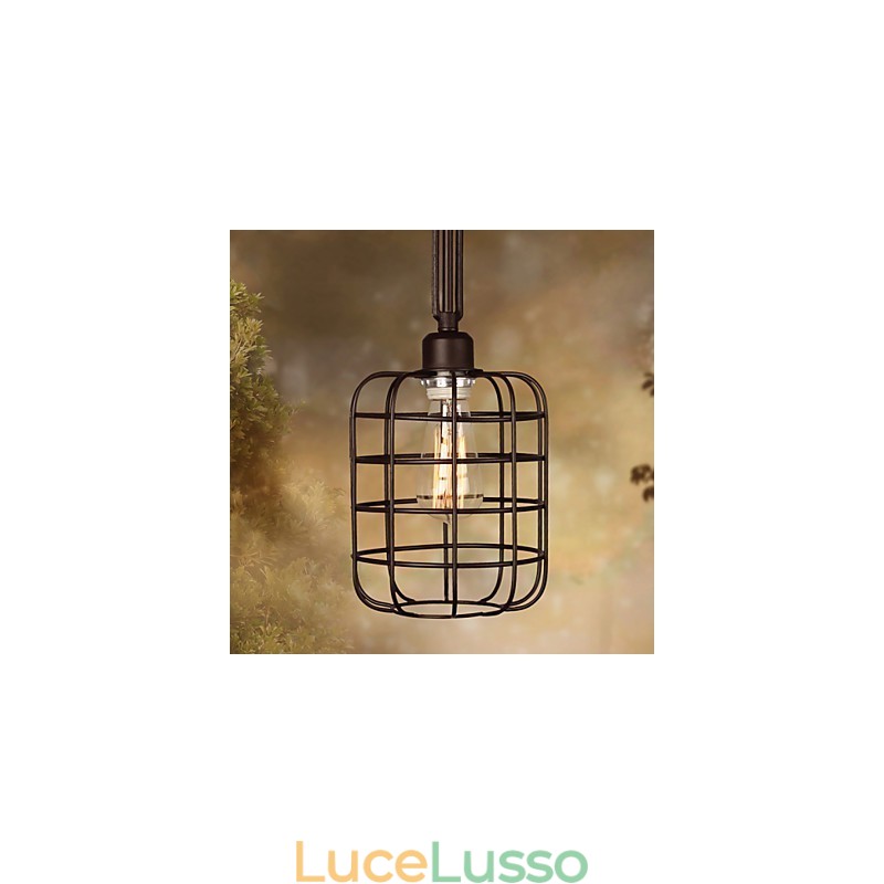 Lampada a sospensione in metallo con pittura in stile mini retrò