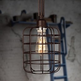 Lampada a sospensione in metallo con pittura in stile mini retrò