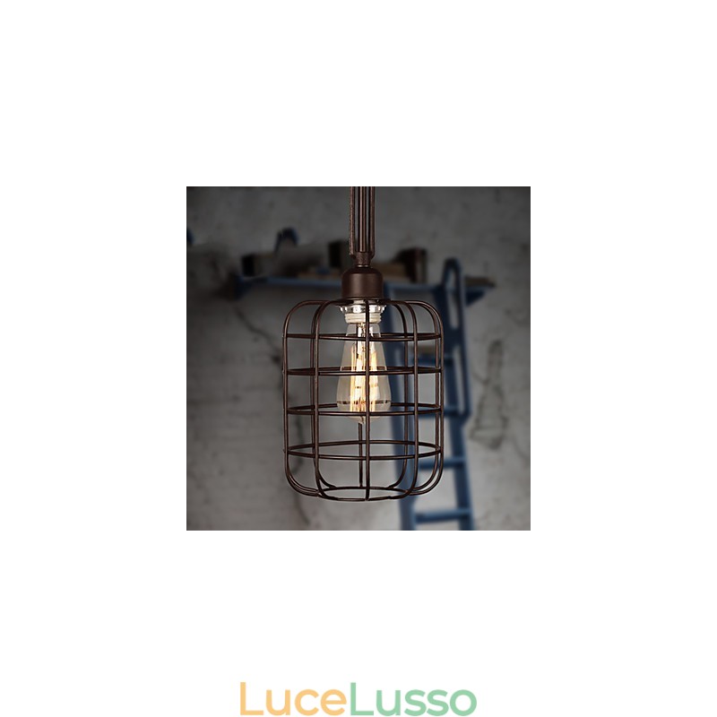 Lampada a sospensione in metallo con pittura in stile mini retrò