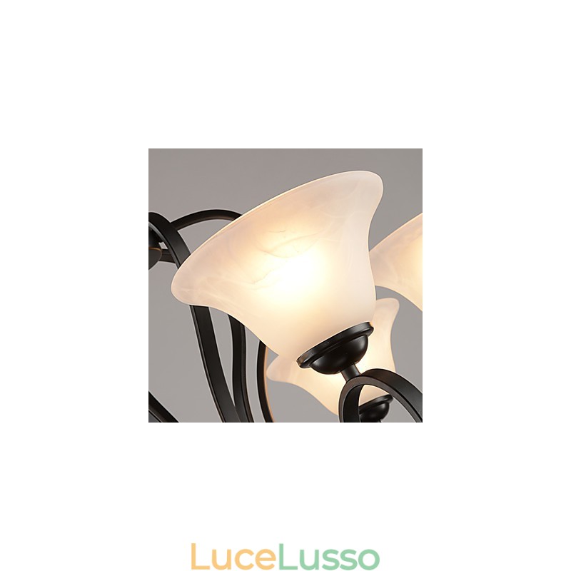 Lampadario retrò a 3 luci in metallo country
