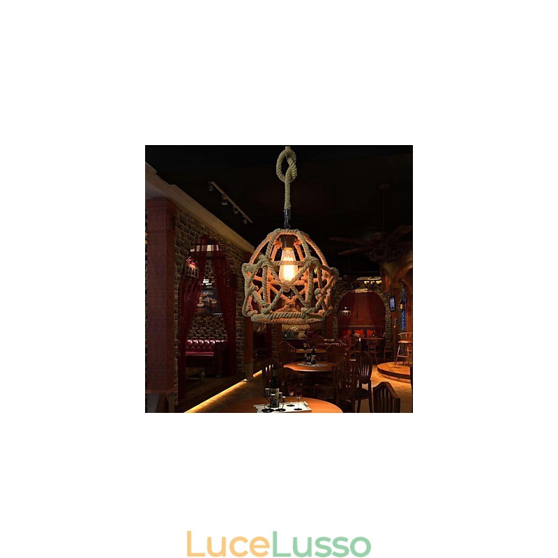 Lampadario in ferro vintage americano in stile industriale canapa