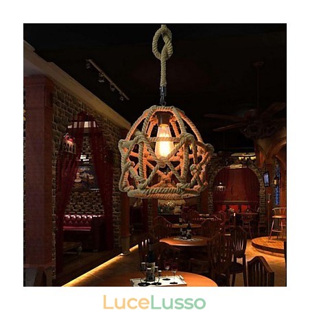 Lampadario in ferro vintage americano in stile industriale canapa