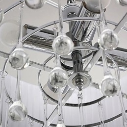 Lampadario contemporaneo in cristallo a 4 luci con paralume nero
