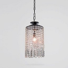 Lampada a sospensione moderna in metallo e cristallo contemporaneo