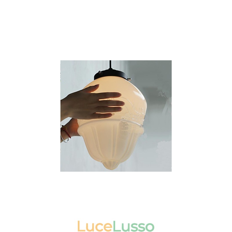 Cuculo in vetro crema retrò americano