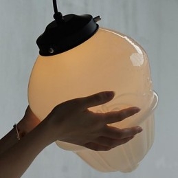 Cuculo in vetro crema retrò americano