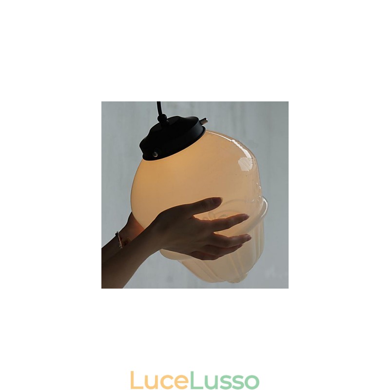 Cuculo in vetro crema retrò americano