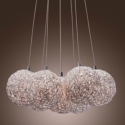 Lampada a sospensione moderna in alluminio con 7 luci