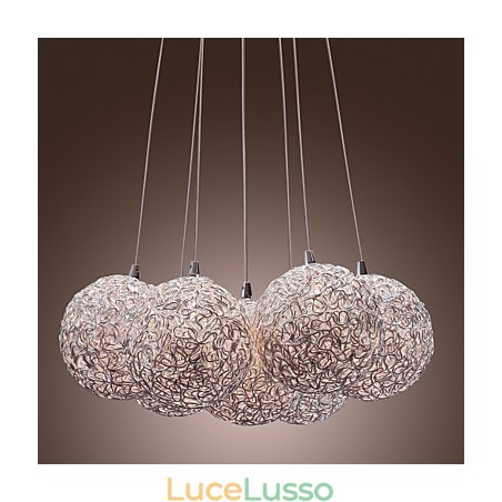 Lampada a sospensione moderna in alluminio con 7 luci Lampada a sospensione moderna in alluminio con 7 luci