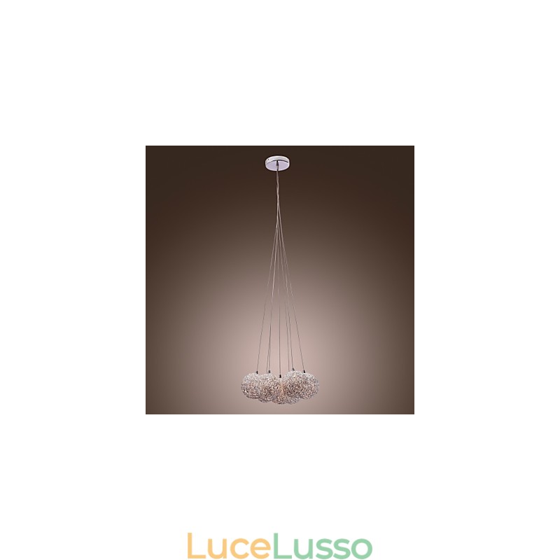 Lampada a sospensione moderna in alluminio con 7 luci