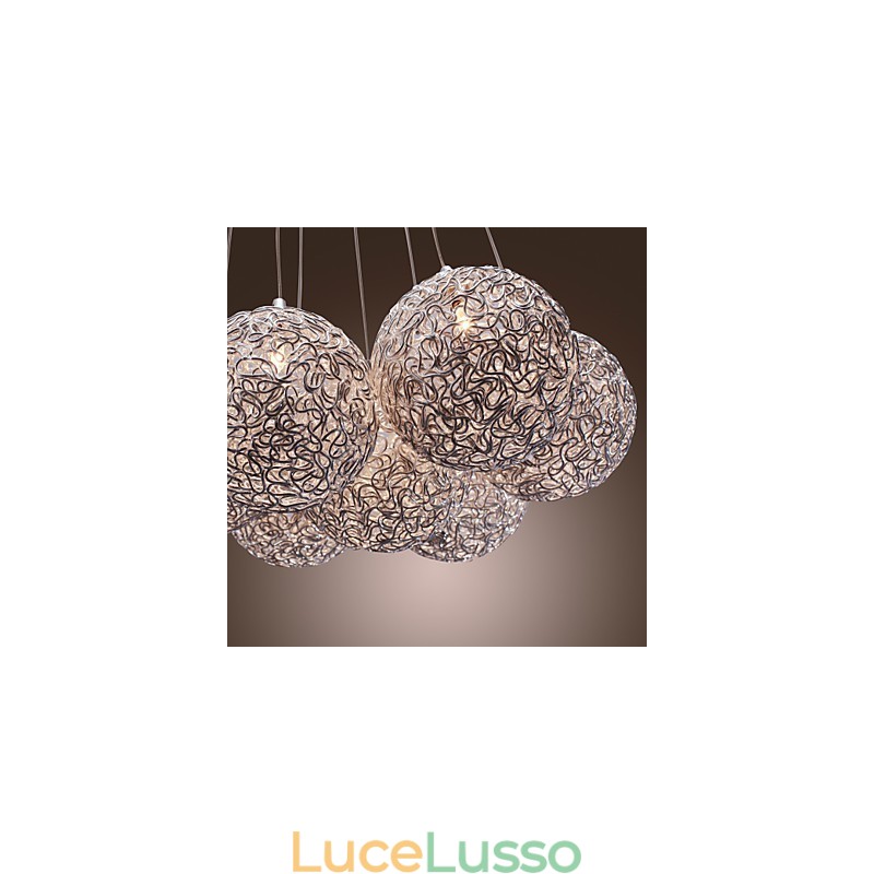 Lampada a sospensione moderna in alluminio con 7 luci