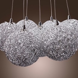 Lampada a sospensione moderna in alluminio con 7 luci