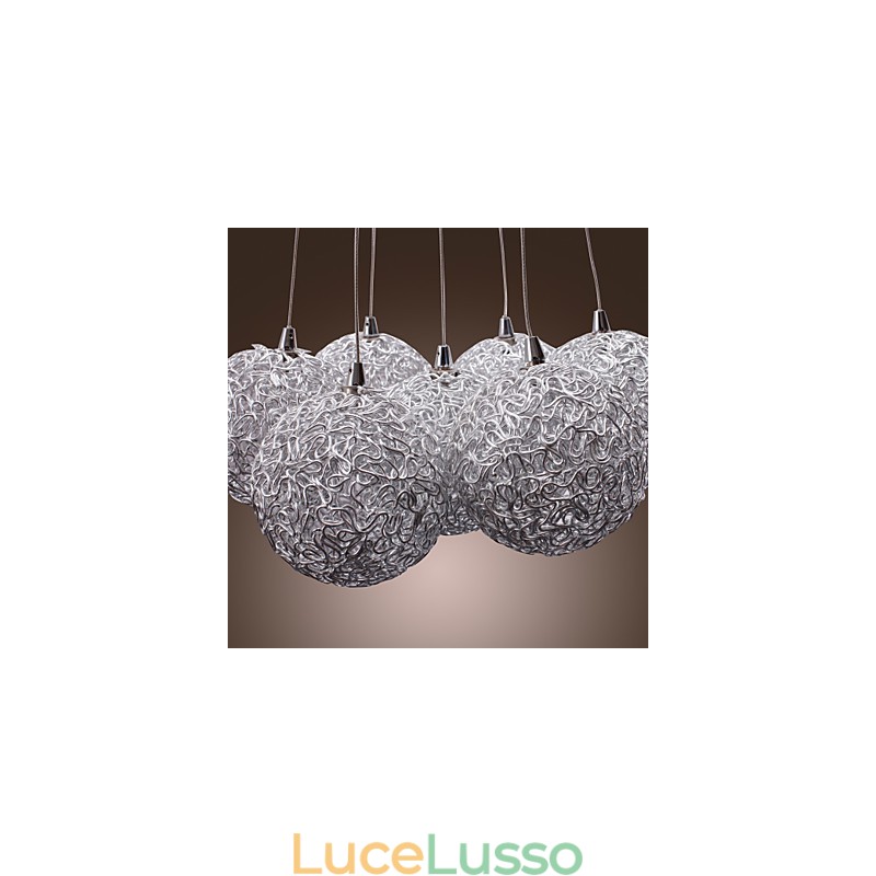 Lampada a sospensione moderna in alluminio con 7 luci
