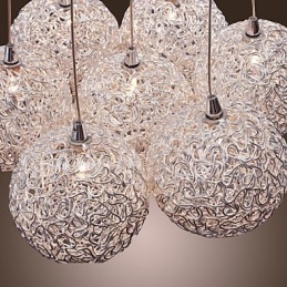 Lampada a sospensione moderna in alluminio con 7 luci