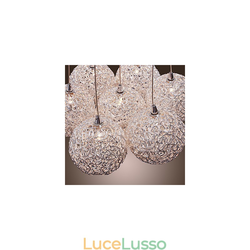 Lampada a sospensione moderna in alluminio con 7 luci