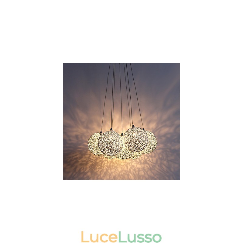 Lampada a sospensione moderna in alluminio con 7 luci