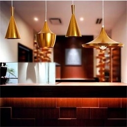 Lampadario da tavolo in alluminio Americange Gold a 3 teste
