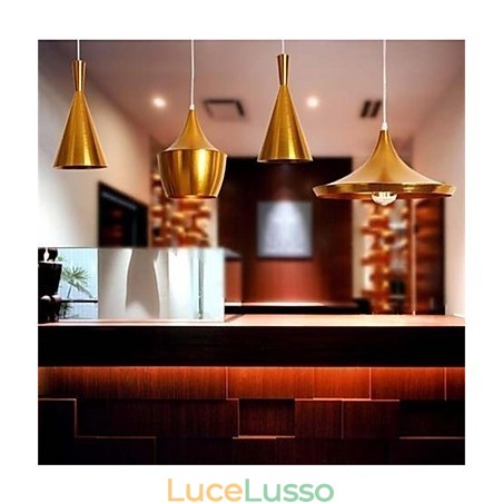 Lampadario da tavolo in alluminio Americange Gold a 3 teste Lampadario da tavolo in alluminio Americange Gold a 3 teste
