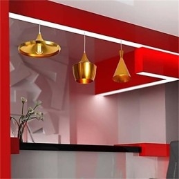 Lampadario da tavolo in alluminio Americange Gold a 3 teste