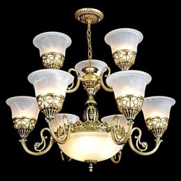 Lampadario in metallo bronzo retrò vintage classico tradizionale