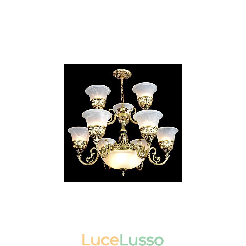 Lampadario in metallo bronzo retrò vintage classico tradizionale