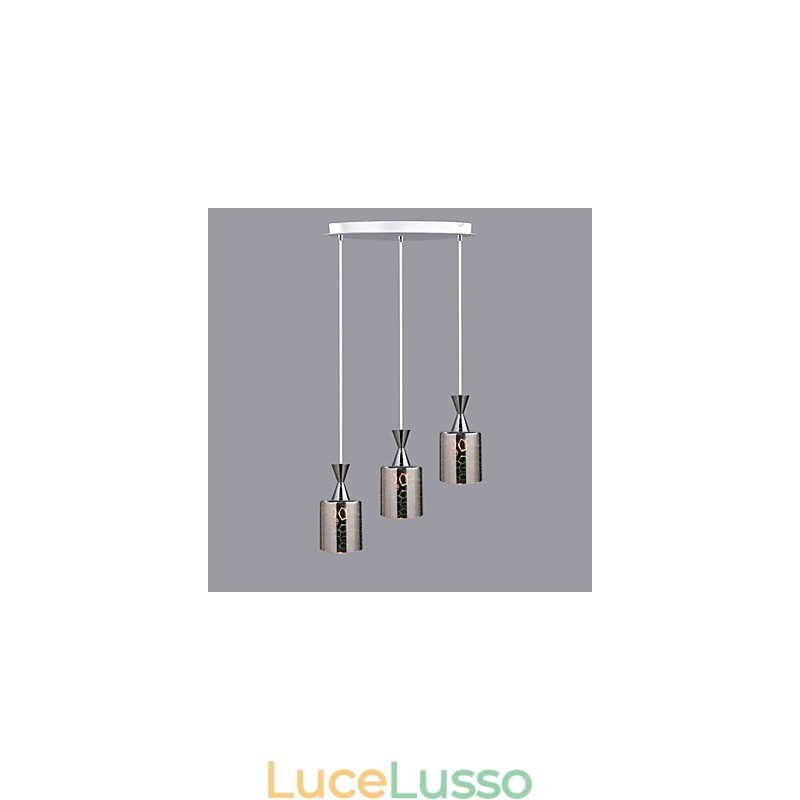 Lampada da sogno cromata con incisione laser 3 dischi