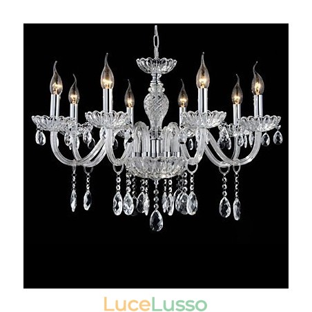 8 luci Lo stile del lampadario in vetro del palazzo con lampadina a candela