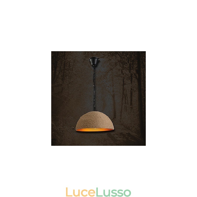 Lampadario in ferro battuto d'epoca, una canapa industriale creativa