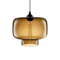 Lampada a sospensione moderna in vetro da 70 W con design a bottiglia marrone trasparente