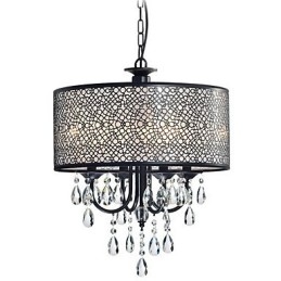 Lampadario in metallo dipinto in cristallo classico tradizionale