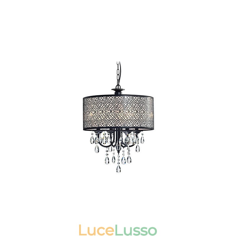 Lampadario in metallo dipinto in cristallo classico tradizionale
