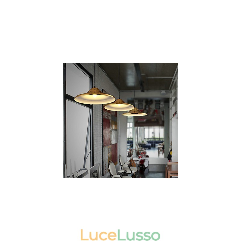 Lampada a sospensione in metallo dorato Country Garage