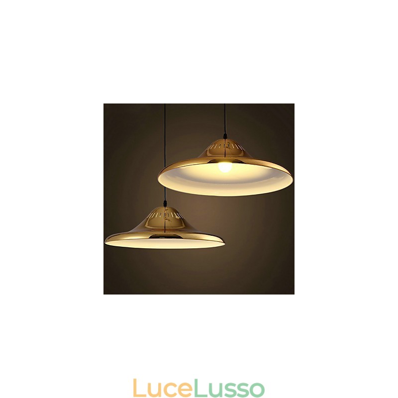 Lampada a sospensione in metallo dorato Country Garage