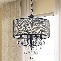 Lampadario in metallo dipinto in cristallo classico tradizionale