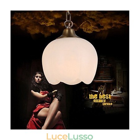 Lampadario singolo in marmo spagnolo e rame Lampadario singolo in marmo spagnolo e rame