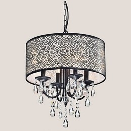 Lampadario in metallo dipinto in cristallo classico tradizionale