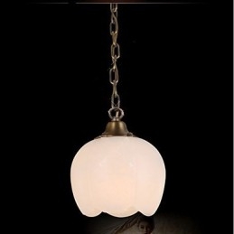 Lampadario singolo in marmo spagnolo e rame