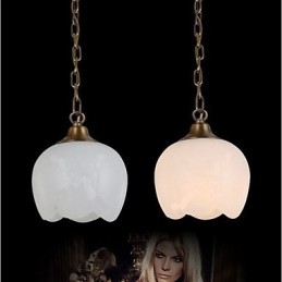 Lampadario singolo in marmo spagnolo e rame