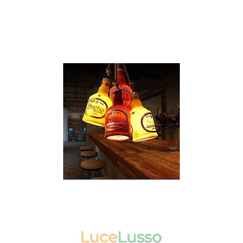 Lampada a sospensione retrò semplice americana Lampada a sospensione a testa singola Lampada a sospensione