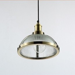 Lampada a sospensione piccola con paralume in vetro retrò americano