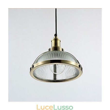 Lampada a sospensione piccola con paralume in vetro retrò americano Lampada a sospensione piccola con paralume in vetro retrò americano
