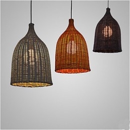 Lampadario in rattan Lampadario Lampadario Lampadario creativo retrò in rattan