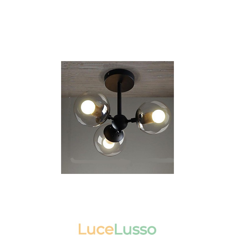 Lampade da soffitto molecolari a forma di fagiolo di ferro con sfera di vetro