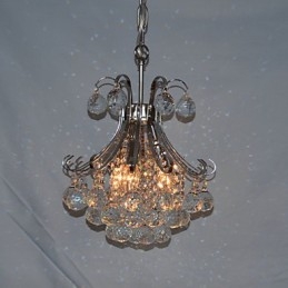 Lampadario a sospensione moderno e contemporaneo in cristallo mini stile elettroplaccato