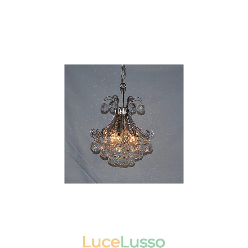 Lampadario a sospensione moderno e contemporaneo in cristallo mini stile elettroplaccato