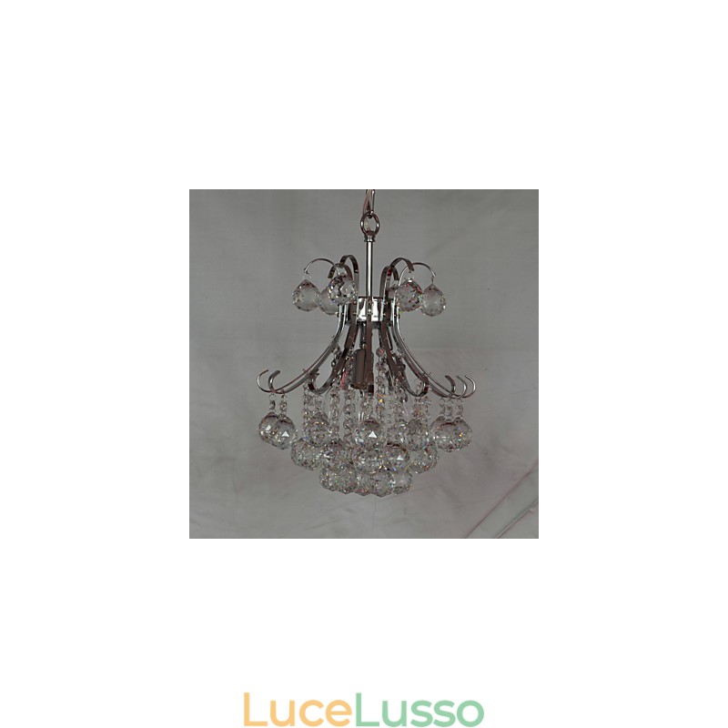 Lampadario a sospensione moderno e contemporaneo in cristallo mini stile elettroplaccato