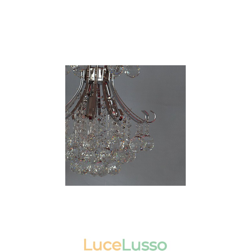 Lampadario a sospensione moderno e contemporaneo in cristallo mini stile elettroplaccato